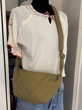 Z by Zella Olive Green Puffy Cross Body